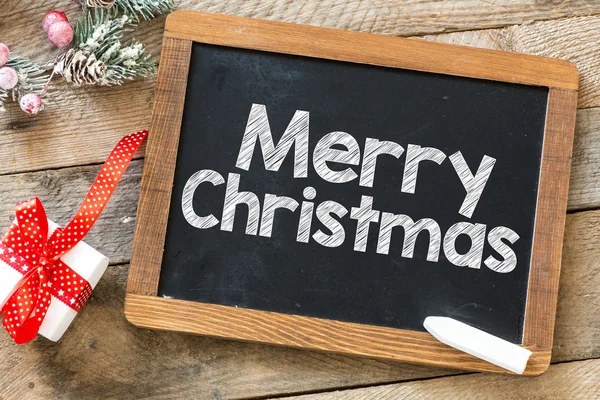 Yazı tahtası üzerinde mutlu Noeller — Stok fotoğraf
