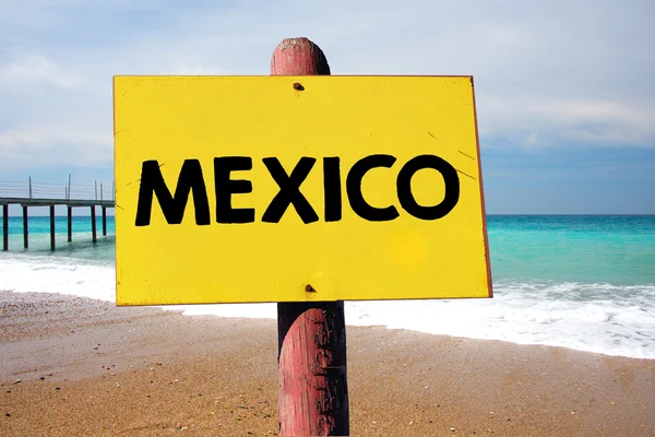 Messico su segno di legno — Foto Stock