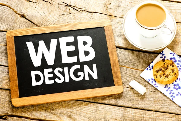 Webdesign auf Tafel mit Kreide — Stockfoto