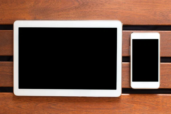 Modern tablet pc with smartphone — Stock Photo, Image