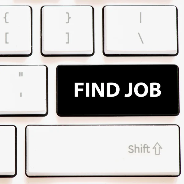 Computertastatur mit Job finden — Stockfoto