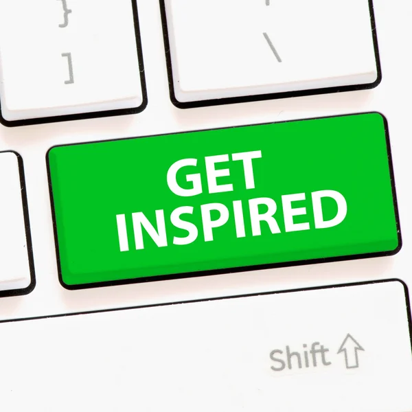 Computer  keyboard with get inspired — Stock Photo, Image