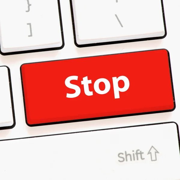 Teclado de ordenador con stop — Foto de Stock