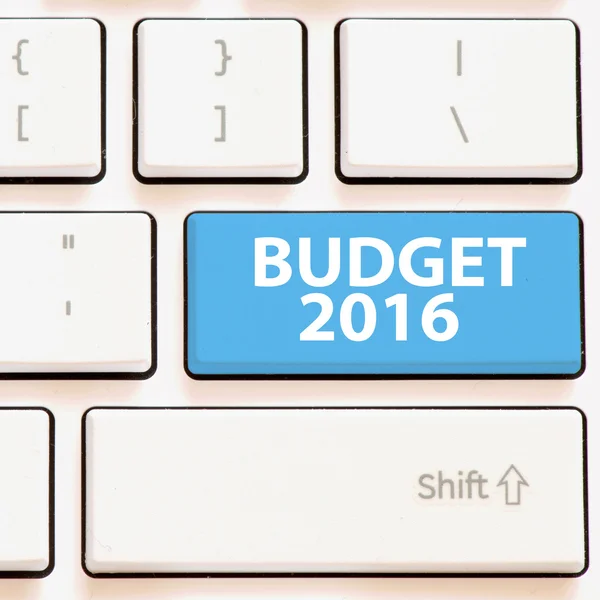 Počítačová klávesnice s rozpočtem 2016 — Stock fotografie