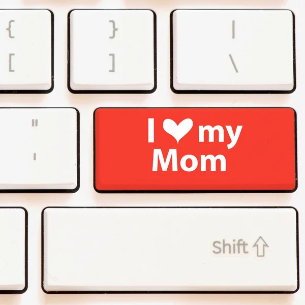 Teclado con Amo a mi mamá —  Fotos de Stock