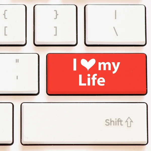 Clavier avec j'aime ma vie — Photo