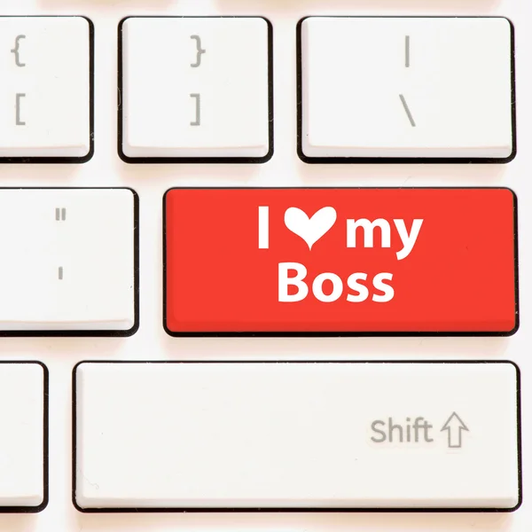Tastatur mit Ich liebe meinen Chef — Stockfoto