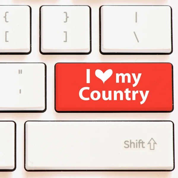 私のキーボードを愛する私の国 — ストック写真