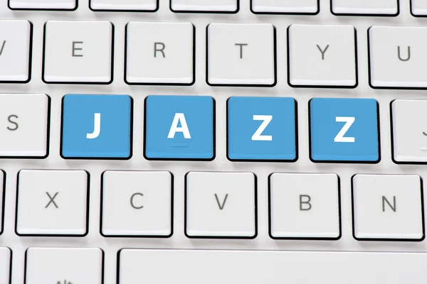 Computer  keyboard with jazz — Stock Photo, Image
