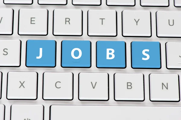 Teclado de ordenador con trabajos — Foto de Stock