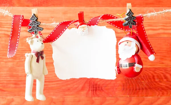 Decoración de Navidad y hoja de papel vacía — Foto de Stock