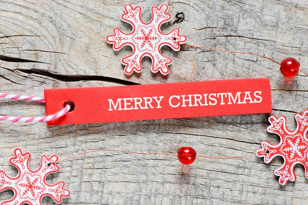 Kerstdecoraties voor de feestdagen en tag — Stockfoto