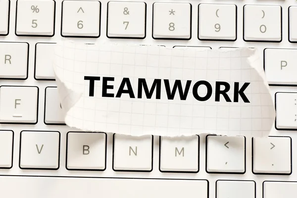 Toetsenbord met teamwork inscriptie — Stockfoto