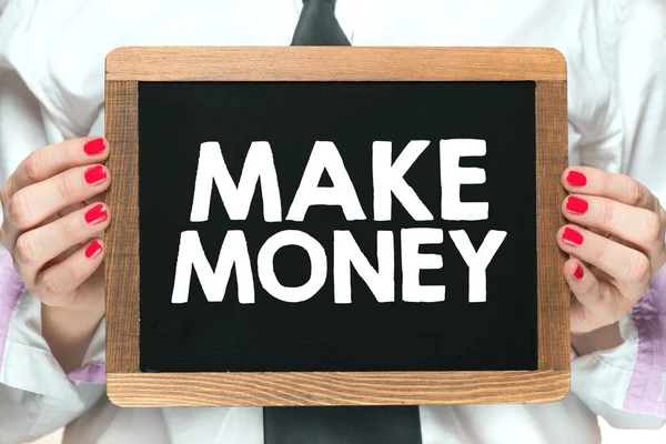 Hände mit Make Money Inschrift — Stockfoto