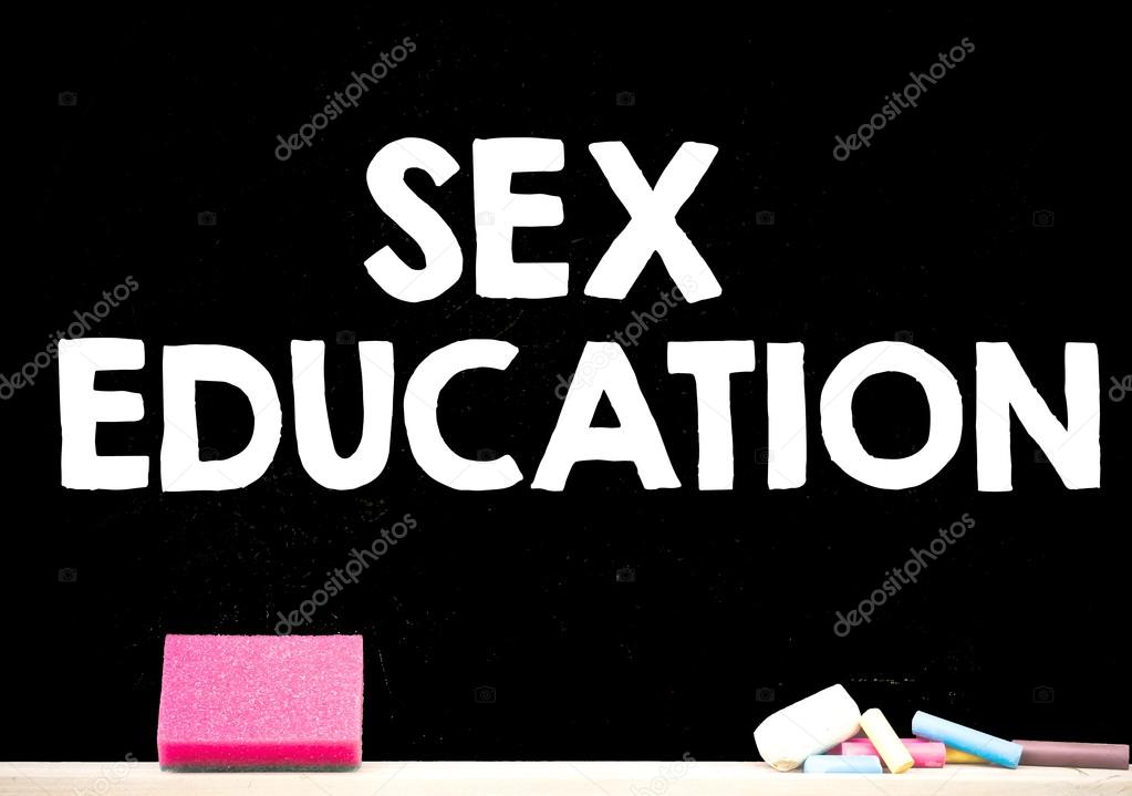 sex education inscription on blackboard