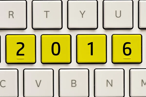 Teclado com inscrição 2016 — Fotografia de Stock