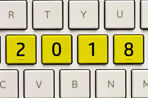 Toetsenbord met 2018 inscriptie — Stockfoto