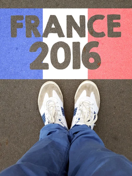 Ноги з Франції 2016 знак — стокове фото