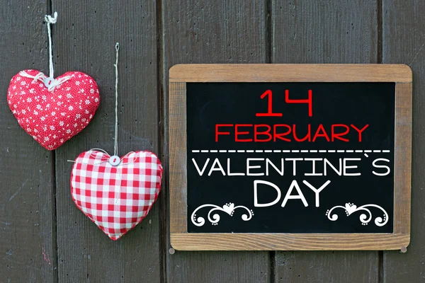 Blackboard with 14 february Valentine's day — Stock Photo, Image