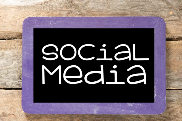 Social media written on Blackboard — Stock Photo, Image