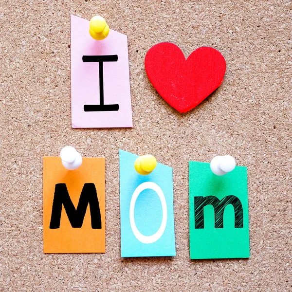 Cartas de papel Eu amo a mãe — Fotografia de Stock