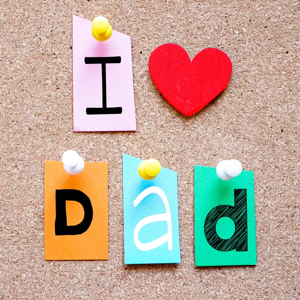 Lettres en papier que j'aime papa — Photo