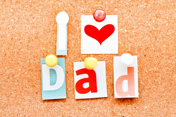 Papper brev jag älskar pappa — Stockfoto