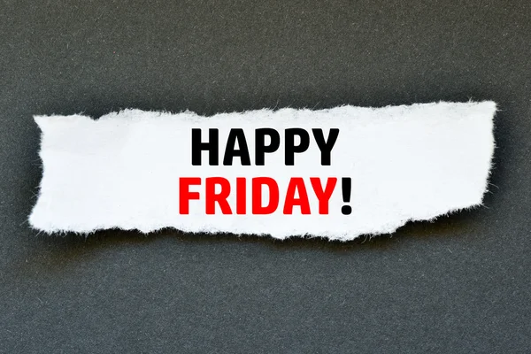 Papierbogen mit Worten Happy Friday! — Stockfoto