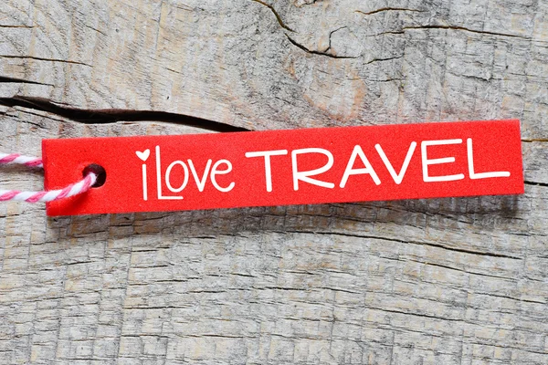 Label spelling  I love travel — Stock Photo, Image