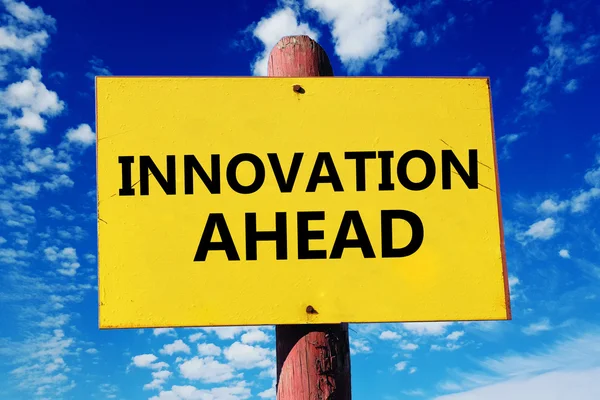 Signboard with innovation ahead inscription — Stock Photo, Image