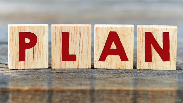 Letras de madeira plano ortográfico — Fotografia de Stock