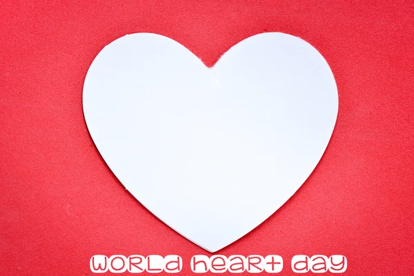 Hjärta med bokstäver World heart day — Stockfoto