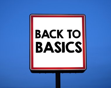 signboard with back to basics clipart