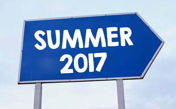 Bord met inscriptie van de zomer 2017 — Stockfoto