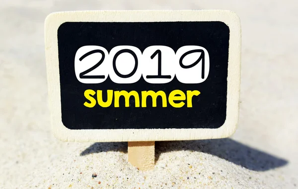 Summer 2019  on chalkboard — Stock Photo, Image