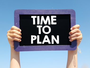 Blackboard planlamak için zaman ile holding eller