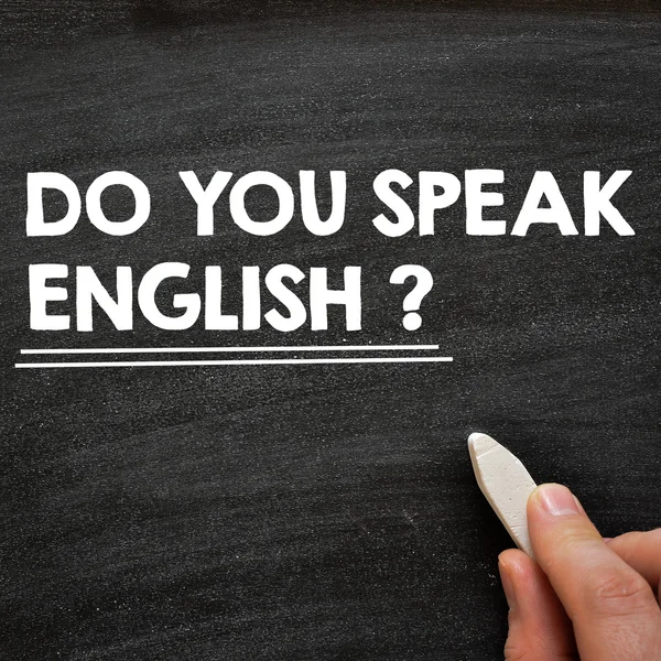 W zapasie pismo czy możesz mówić język angielski — Zdjęcie stockowe