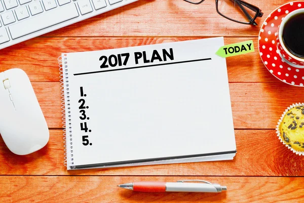 Papier met 2017 plan inscriptie — Stockfoto