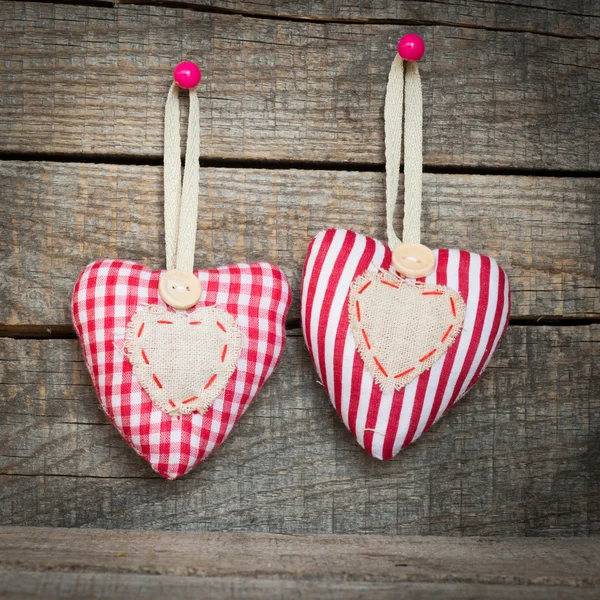 Handmade retro hearts — Stock Photo, Image