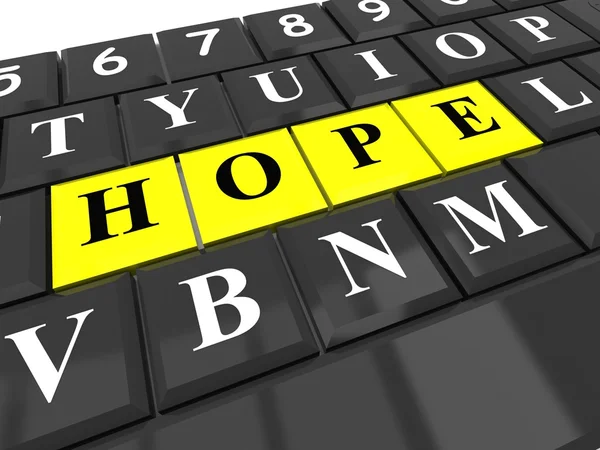 Tastiera per computer con speranza mondiale — Foto Stock