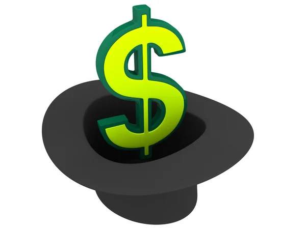 Cappello con simbolo dollaro — Foto Stock