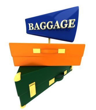 3D yazıt Bagaj bavulla