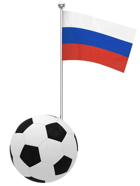 Fotbalový míč s národní vlajka Ruska — Stock fotografie