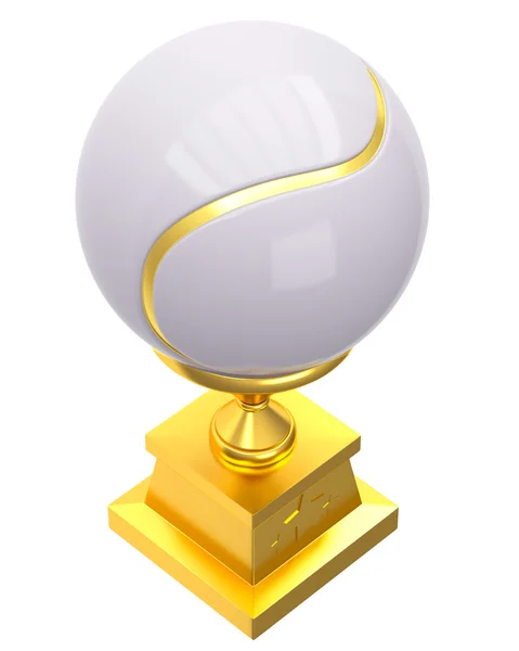 Pokal für Tennisball vergeben — Stockfoto