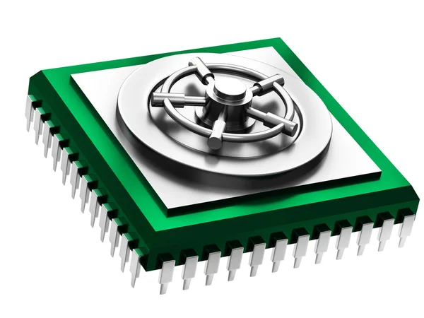 Abbildung des CPU-Chips — Stockfoto