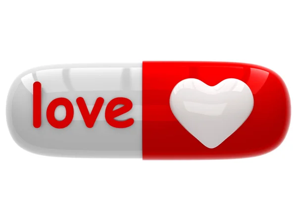 The pill with a sign love — Stok fotoğraf