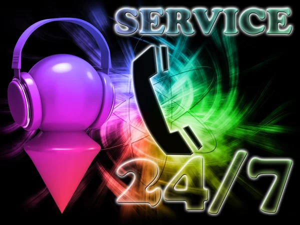 Felirat szolgáltatás 24 óra-7 nap — Stock Fotó