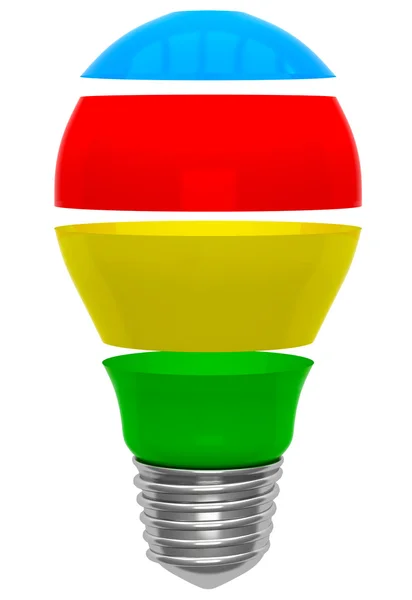 Bulb light with diagram — Stock Photo, Image