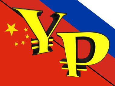 The flag of Russia and China clipart