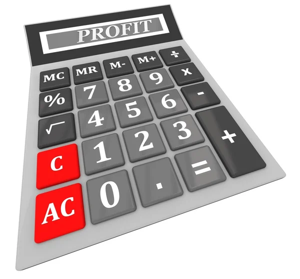 Calculator met de word-winst — Stockfoto